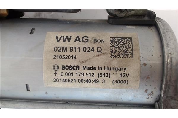Recambio de motor arranque para volkswagen polo v (6r1) 1.0 referencia OEM IAM 02M911024Q 02M911021 