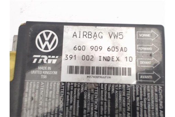 Recambio de centralita airbag para seat ibiza (6l1) 1.4 cool referencia OEM IAM 6Q0909605AD 391002 