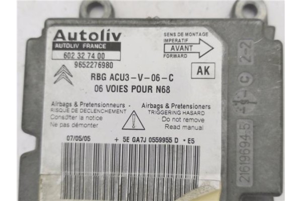 Recambio de centralita airbag para citroen xsara picasso 1.6 hdi referencia OEM IAM 9652276980 602327400 