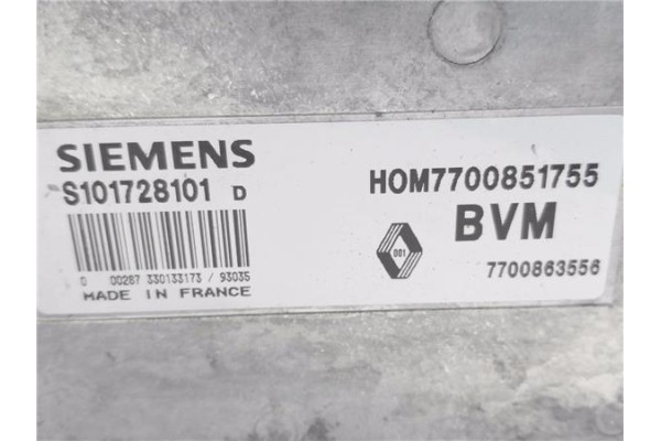 Recambio de centralita para renault clio i fase i / ii (b/c57) 1.7 (b/c574) referencia OEM IAM 7700851755 S101728101D 