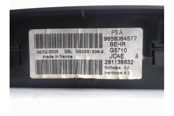 Recambio de mandos climatizador para citroen c4 berlina 1.6 hdi referencia OEM IAM 6451SN 6451SP 