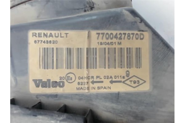 Recambio de faro delantero dcho para renault megane i fase 2 berlina (ba0) 1.6 16v fairway referencia OEM IAM 700427870D  