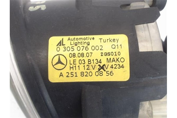 Recambio de faro antiniebla derecho para mercedes-benz clase b (bm 245) 2.0 180 cdi (245.207) referencia OEM IAM A2518200856  
