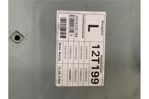 Recambio de mecanismo elevalunas trasero izquierdo para mercedes-benz clase a (bm 169) 1.5 a 150 (169.031) referencia OEM IAM A1