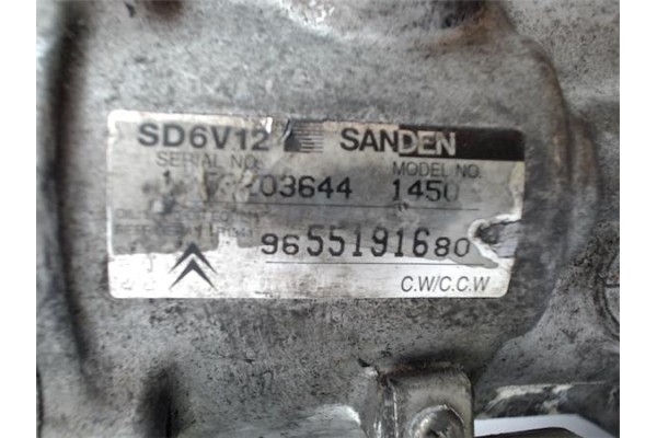 Recambio de compresor aire acond. para citroen c3 1.4 x-tr referencia OEM IAM 9655191680 1450F 