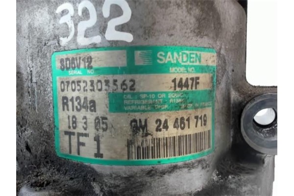 Recambio de compresor aire acond. para opel corsa c 1.2 sri referencia OEM IAM 24461719 1447F 13106850 , OPEL | 13197538 , OPEL