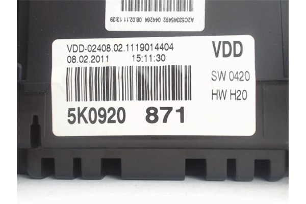 Recambio de cuadro completo para volkswagen golf vi (5k1) 1.4 advance referencia OEM IAM 5K0920 871  