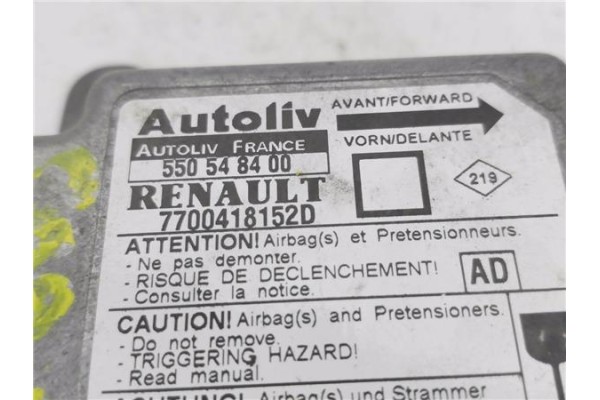Recambio de centralita airbag para renault megane i (ba0/1_) 1.6 e (ba0f, ba0s) referencia OEM IAM 7700418152D 550548400 