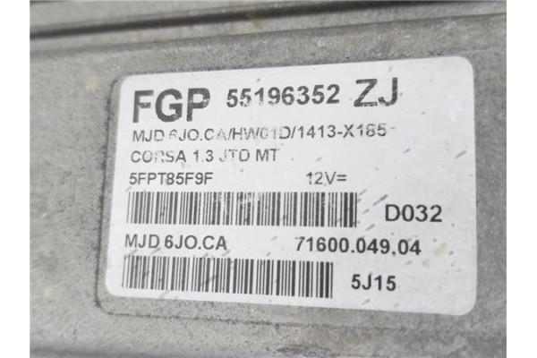 Recambio de centralita para opel corsa c 1.3 cdti referencia OEM IAM 55196352ZJ 7160004904 
