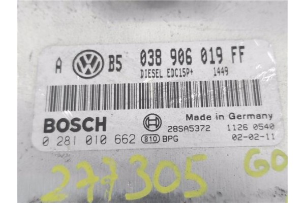 Recambio de centralita para volkswagen golf iv berlina (1j1) 1.9 tdi referencia OEM IAM 038906019FF 0281010662 