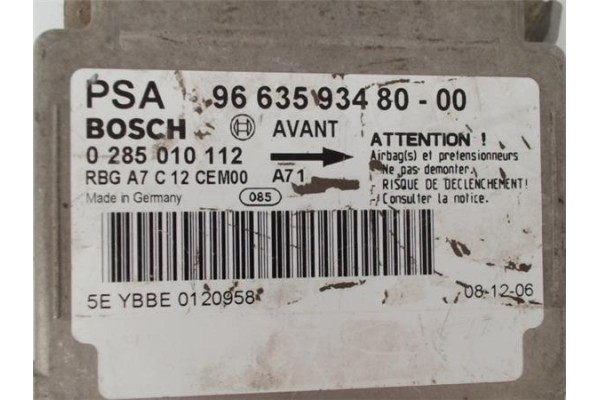 Recambio de centralita para peugeot 207 1.4 urban referencia OEM IAM 9663593480 0285010112 