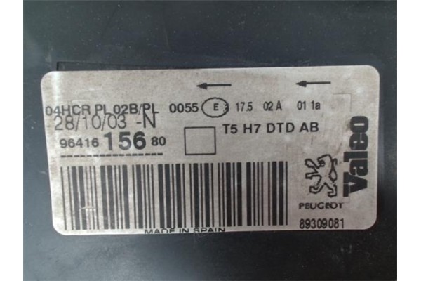 Recambio de faro delantero dcho para peugeot 307 break (3e) 2.0 hdi 110 referencia OEM IAM 9641615680 6205Z3 