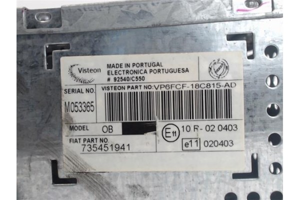Recambio de radio / cd para fiat ii bravo (198) 1.4 referencia OEM IAM 735451941 M053365 