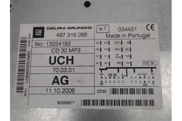 Recambio de radio / cd para opel corsa d 1.4 referencia OEM IAM 497316088  