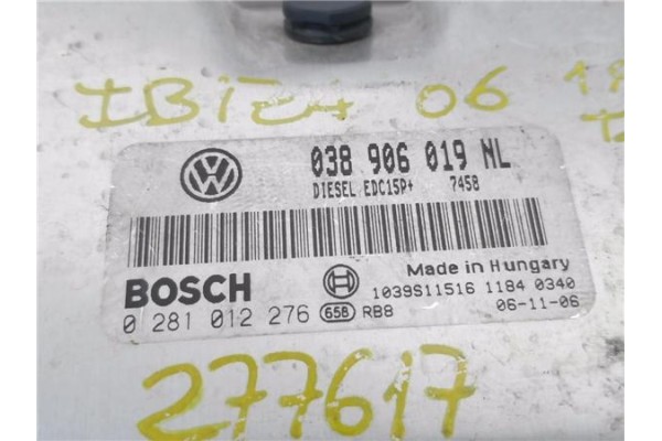 Recambio de centralita para seat ibiza (6l1) 1.9 tdi referencia OEM IAM 038906019NL 0281012276 