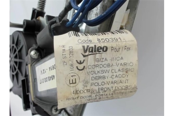 Recambio de mecanismo elevalunas delantero derecho para seat cordoba berlina (6k2) referencia OEM IAM 850391  