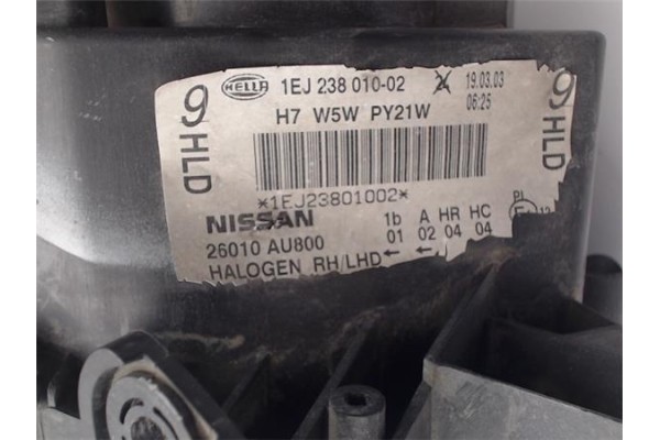 Recambio de faro delantero dcho para nissan primera hatchback (p12) 1.6 referencia OEM IAM 1EJ238010 26010AU800 