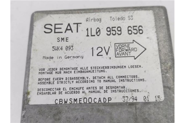 Recambio de centralita airbag para seat toledo (1l) referencia OEM IAM 1L0959656 5WK4093 
