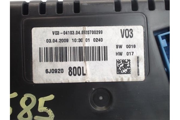 Recambio de cuadro completo para seat ibiza berlina (6j5) 1.9 tdi referencia OEM IAM 6J0920800L   Recambio de cuadro completo para seat ibiza berlina (6j5) 1.9 tdi referencia OEM IAM 6J0920800L