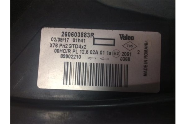 Recambio de faro delantero izquierdo para nissan kubistar (x76) 1.5 dci referencia OEM IAM 260603883R 260603883R  Recambio de faro delantero izquierdo para nissan kubistar (x76) 1.5 dci referencia OEM IAM 260603883R 260603883R