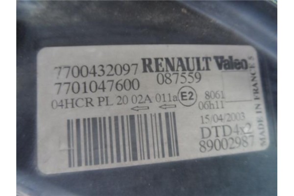Recambio de faro delantero dcho para renault scenic i (ja...) 1.4 16v (ja0d, ja1h, ja0w, ja10) referencia OEM IAM 7700432097  