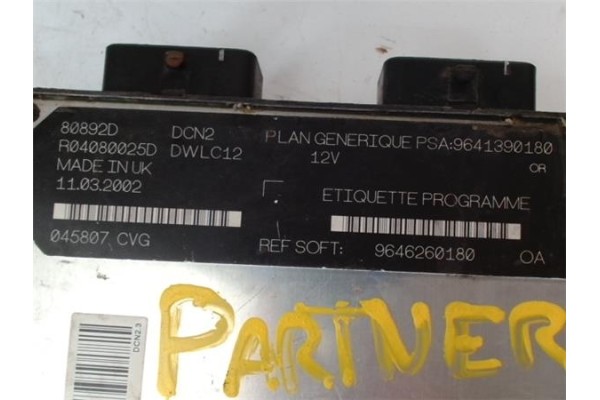 Recambio de centralita para peugeot partner furgón (5) 1.9 d referencia OEM IAM 9641390180 R04080025D 