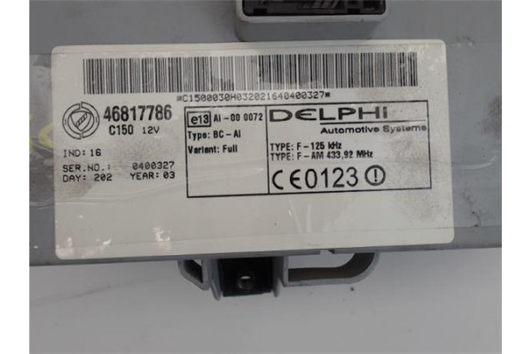Recambio de caja fusibles/rele para fiat i doblo (119) 1.9 jtd (223axe1a) referencia OEM IAM 46817785NPL 46535725 