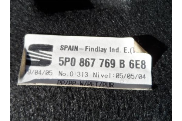 Recambio de bandeja trasero para seat altea (5p1) 1.9 stylance / style referencia OEM IAM 5P0867769B  