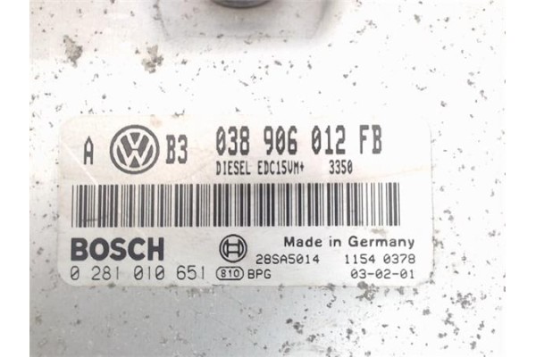 Recambio de centralita para volkswagen golf iv berlina (1j1) 1.9 tdi referencia OEM IAM 038906012FB 038906012FB 