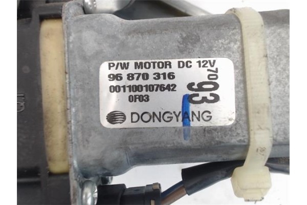 Recambio de mecanismo elevalunas delantero izquierdo para chevrolet aveo berlina referencia OEM IAM 96870316  