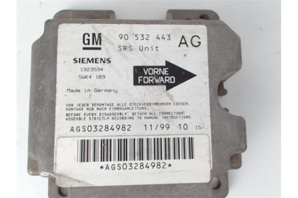 Recambio de centralita airbag para opel corsa b referencia OEM IAM 90532443AG  