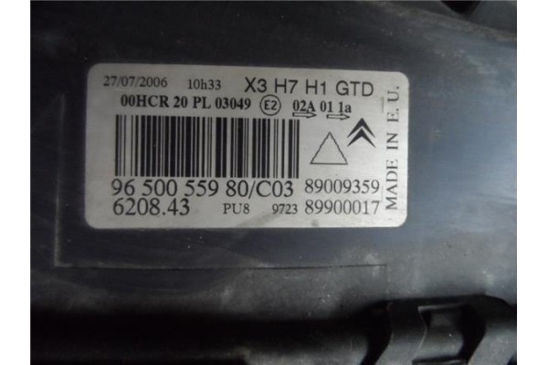 Recambio de faro delantero izquierdo para citroen c5 berlina 2.0 hdi (rcrhrh) referencia OEM IAM 9650055980  