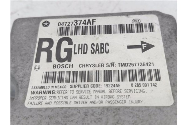 Recambio de centralita airbag para chrysler voyager (rg) 2.5 crd referencia OEM IAM 04727374AF 0285001742 