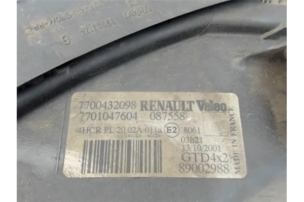 Recambio de faro delantero izquierdo para renault scenic i (ja...) referencia OEM IAM 7700432098 89002988 