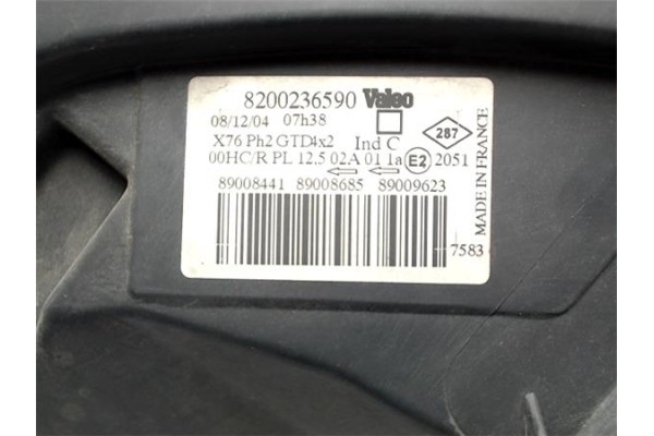 Recambio de faro delantero izquierdo para renault kangoo i (f/kc0) referencia OEM IAM 8200236590  