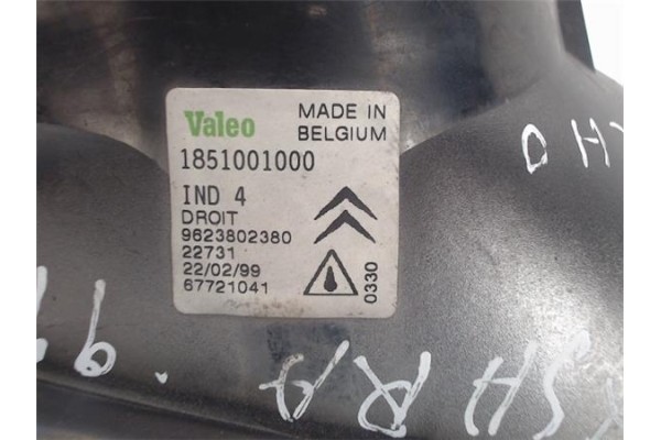 Recambio de faro antiniebla para citroen xsara coupe referencia OEM IAM 1851001000/67721041 9623802380/22731 