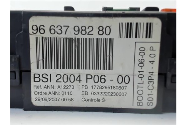 Recambio de caja fusibles/rele para peugeot 207 referencia OEM IAM 9663798280  