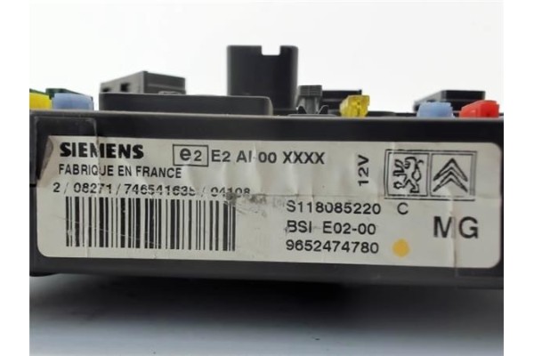 Recambio de caja fusibles/rele para peugeot 206 referencia OEM IAM 9652474780  