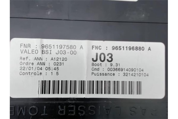 Recambio de caja fusibles/rele para citroen c5 berlina referencia OEM IAM 9651197580  