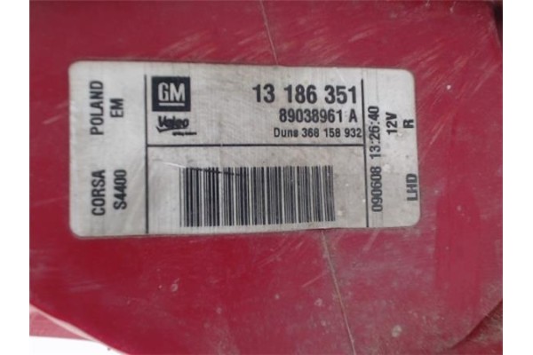 Recambio de piloto trasero derecho para opel corsa d referencia OEM IAM 13186351  