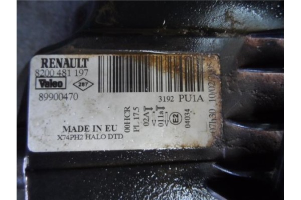Recambio de faro delantero dcho para renault laguna ii (bg0) 1.9 dci (bg1a, bg1w) referencia OEM IAM 8200481197  