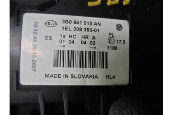 Recambio de faro delantero izquierdo para volkswagen passat berlina (3b2) 1.9 tdi referencia OEM IAM 3B0941015AN 1EL008350 