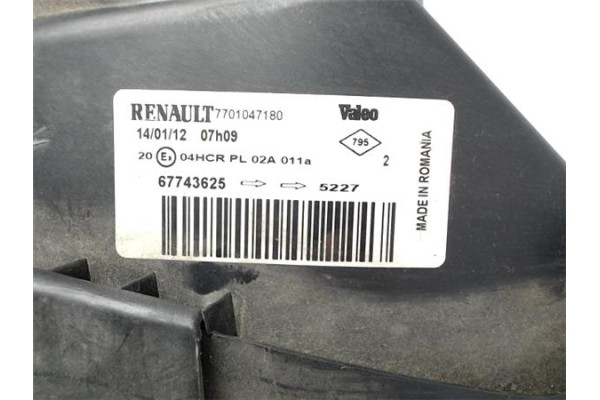 Recambio de faro delantero dcho para renault megane i fase 2 berlina (ba0) referencia OEM IAM 7701047180 67743625 260103707R , R