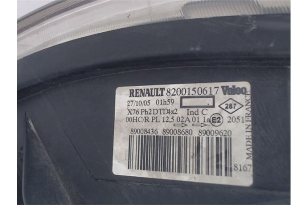 Recambio de faro delantero dcho para renault kangoo i (f/kc0) referencia OEM IAM 8200150617  2606000Q0L , NISSAN | 260101934R , 