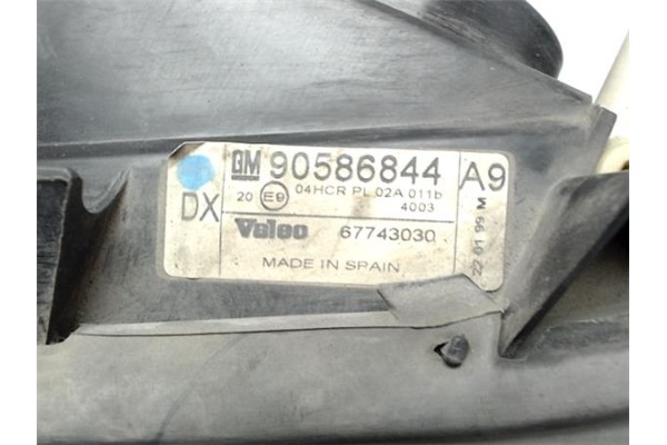 Recambio de faro delantero izquierdo para opel vectra b berlina referencia OEM IAM 90586844 67743030 