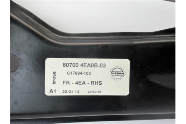 Recambio de mecanismo elevalunas delantero derecho para nissan qashqai ii (j11e) referencia OEM IAM 807004EA0B03  