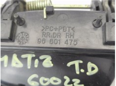 Recambio de maneta exterior trasero derecha para chevrolet matiz 1.0 lpg referencia OEM IAM 96601473  