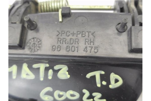 Recambio de maneta exterior trasero derecha para chevrolet matiz 1.0 lpg referencia OEM IAM 96601473  