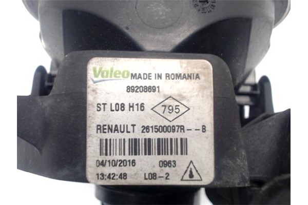 Recambio de faro antiniebla derecho para renault megane iv berlina 5p 1.2 experience referencia OEM IAM 261500097R  