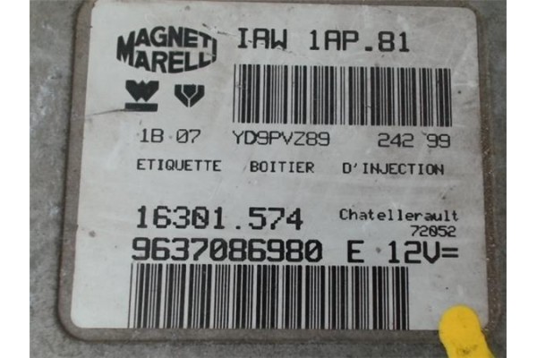 Recambio de centralita para peugeot 206 1.4 i referencia OEM IAM 9637086980 16301574 